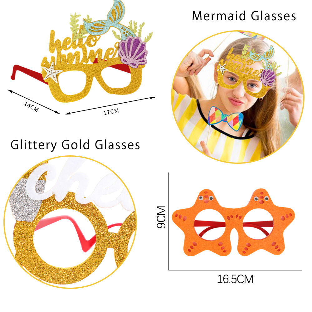 Wholesale 2025 New Hawaiian Glasses Decoration Children's Ball Photo Props Plastic Glasses Party Supplies